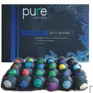 Pure for Men Luxury Bath Bombs Set 24 Count NIB